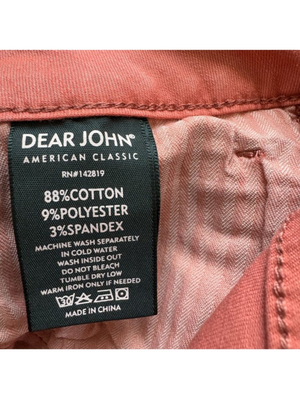 Dear John Women Coral Denim American Classic Mid Rise Short Size 25 - Picture 4 of 6